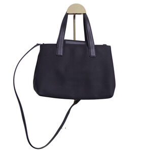 Coach 2-Way Nylon and Leather Medium Black Satchel w/ Crossbody Strap GOK-7400